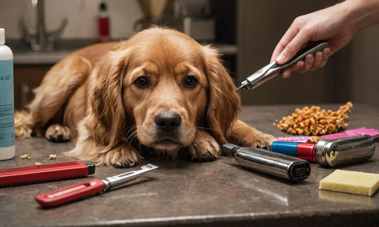 Stříhání drápků u psa veterináře